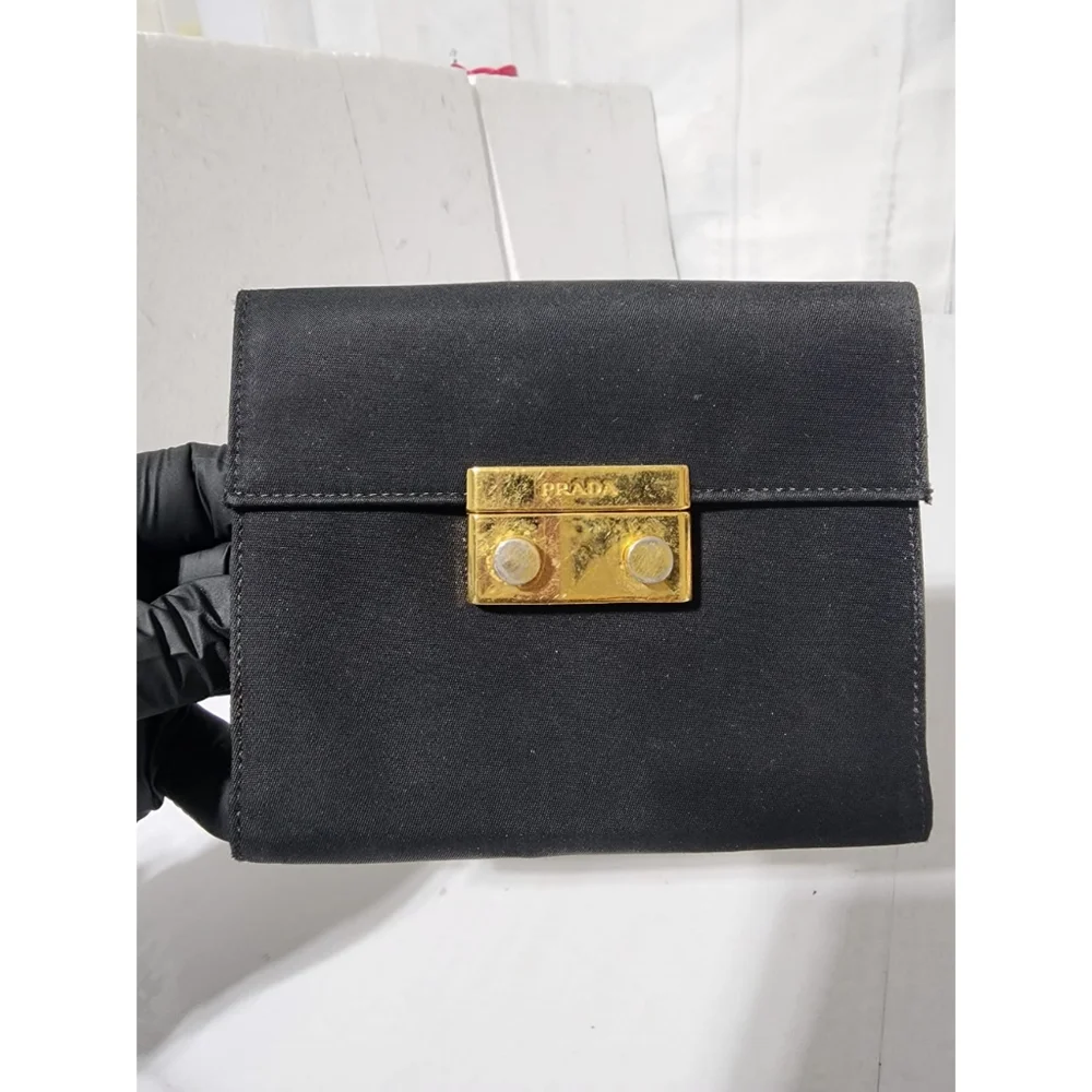 Prada Nylon Compact Wallet Black
